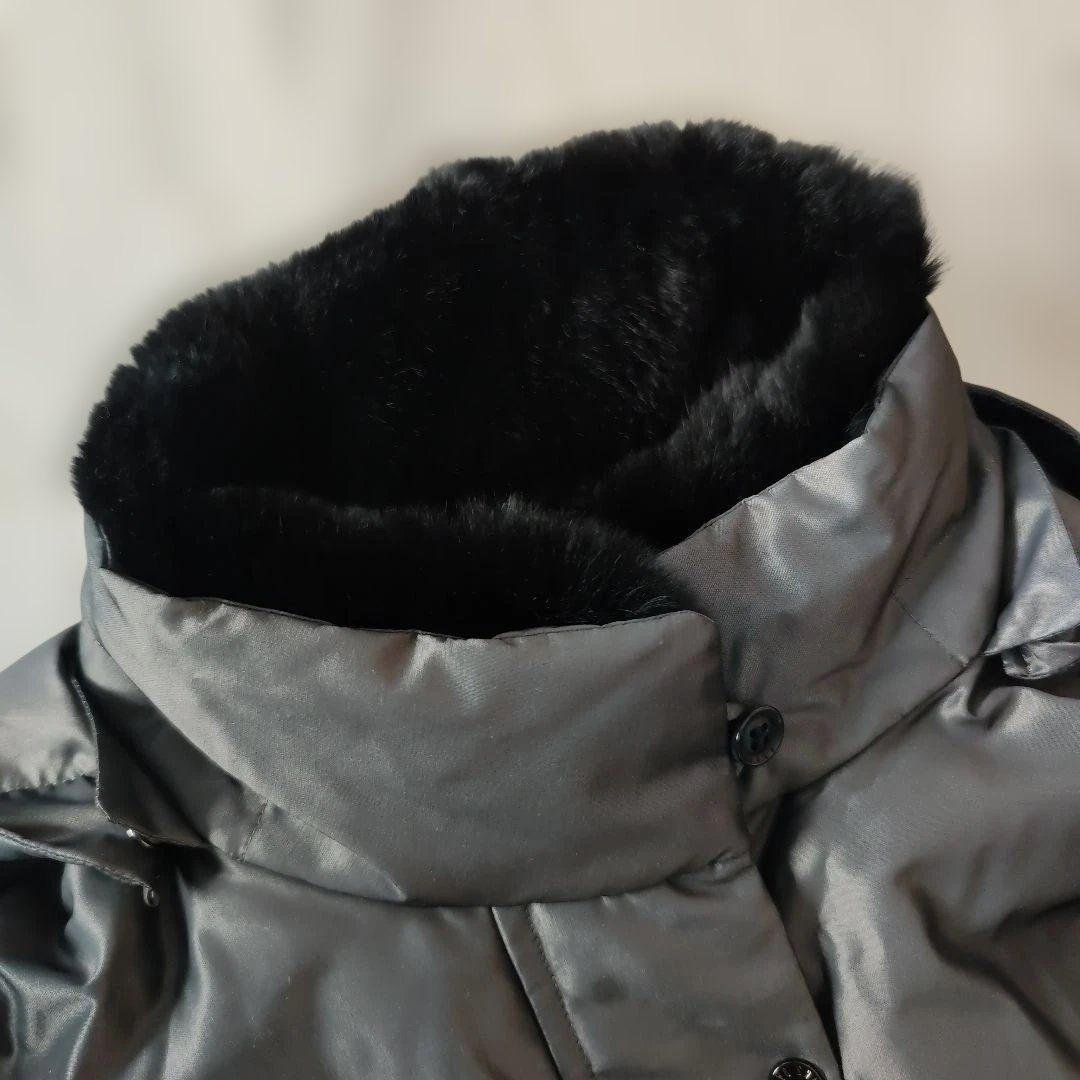 新品未使　DAKS グレー ダウンジャケット ファー付き　L
