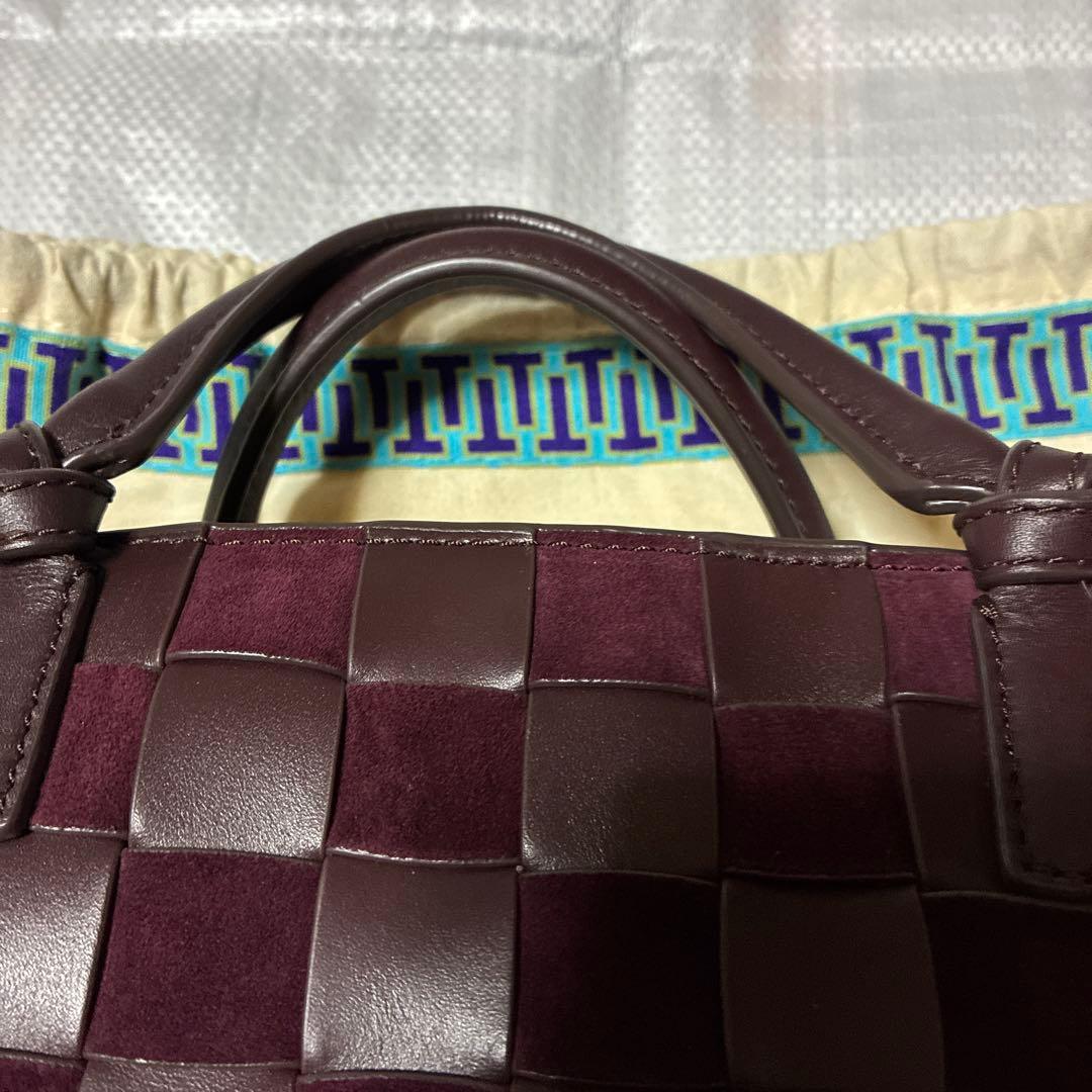 Tory Burch マックグローレザー 2way ブラウンボルドーハンドバッグ