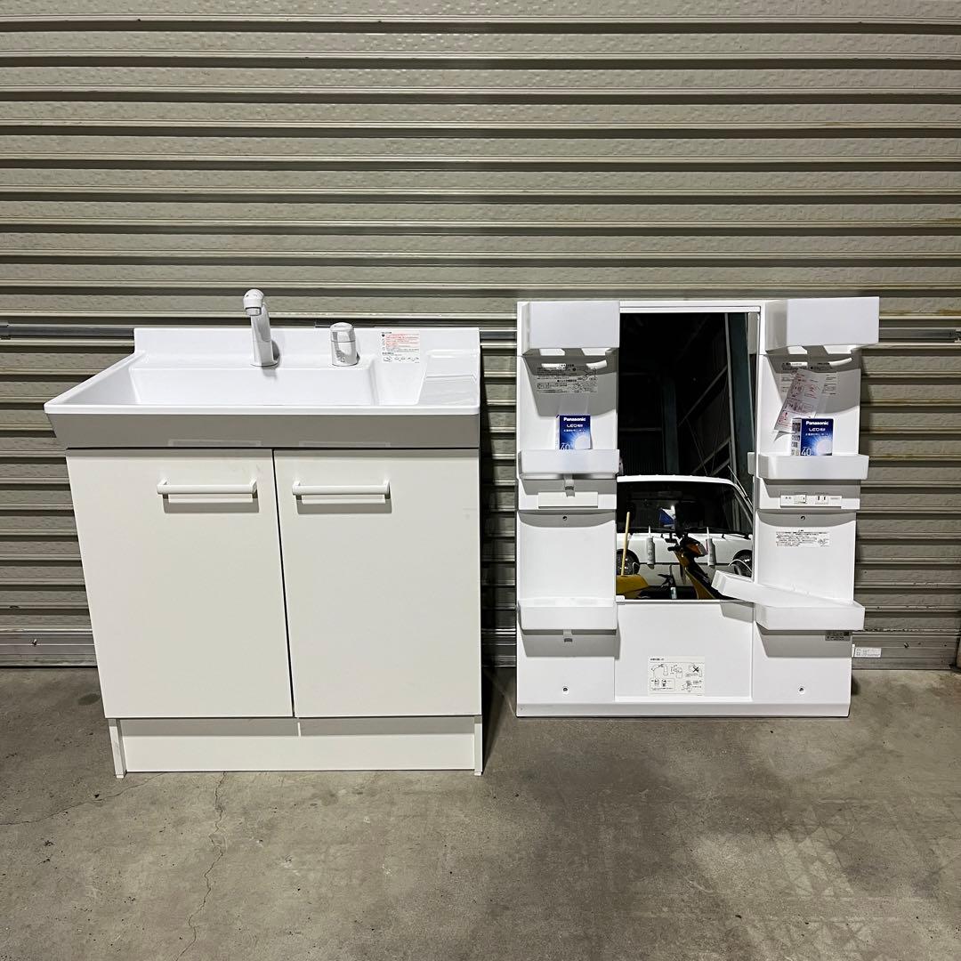 新品購入1ヶ月のみ使用 洗面所 フルセット！キャビネット お湯可