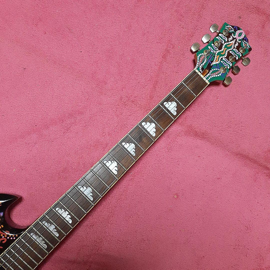 【良・美品】サイケペイント・hideモデル。モッキンバードエレキギター。