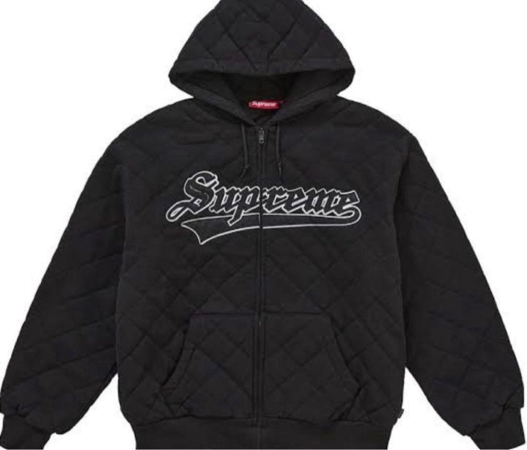 Supreme キルティングパーカー ブラック