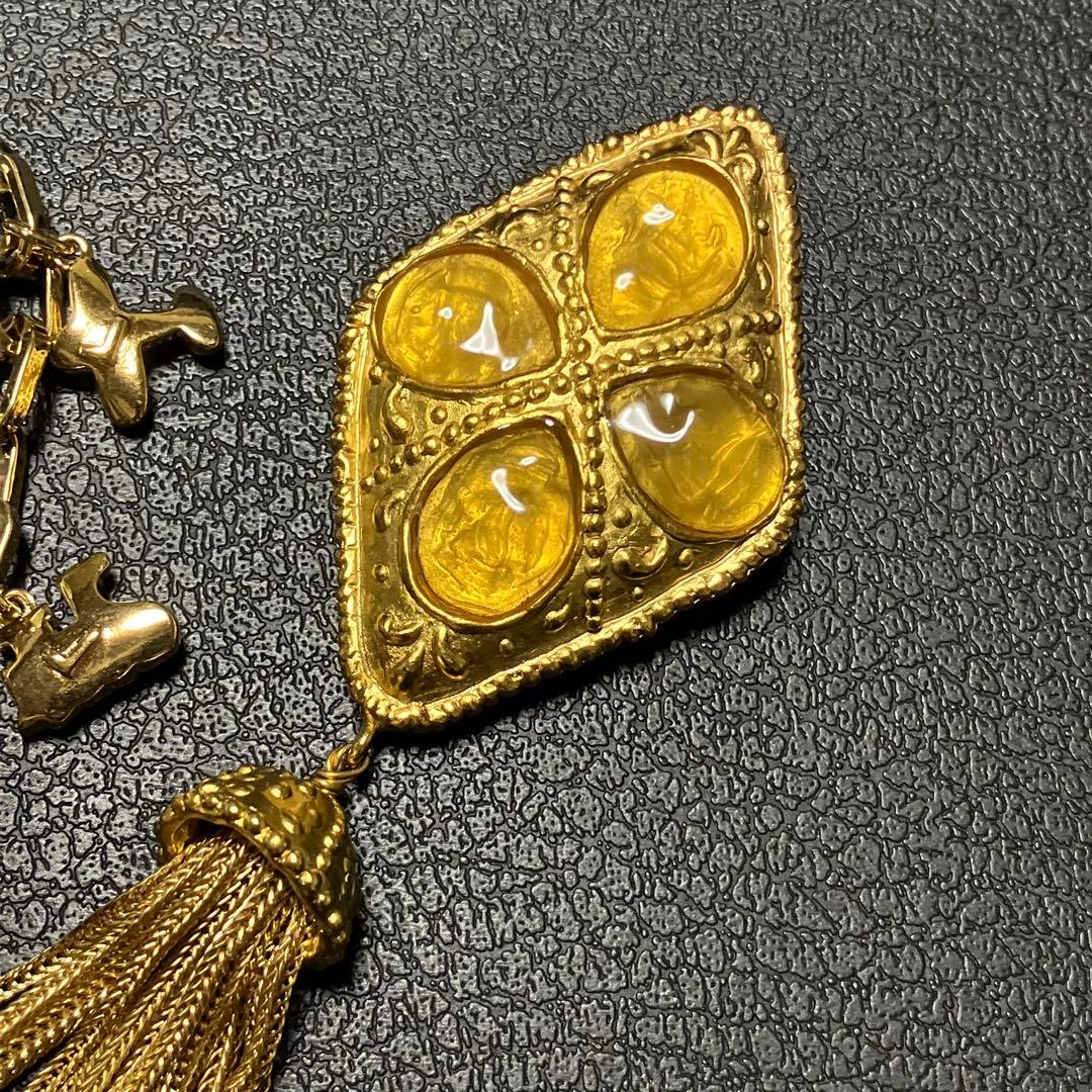 美品 ランセル ブレスレット ジョコンダ フリンジ ブローチ ゴールドカラー