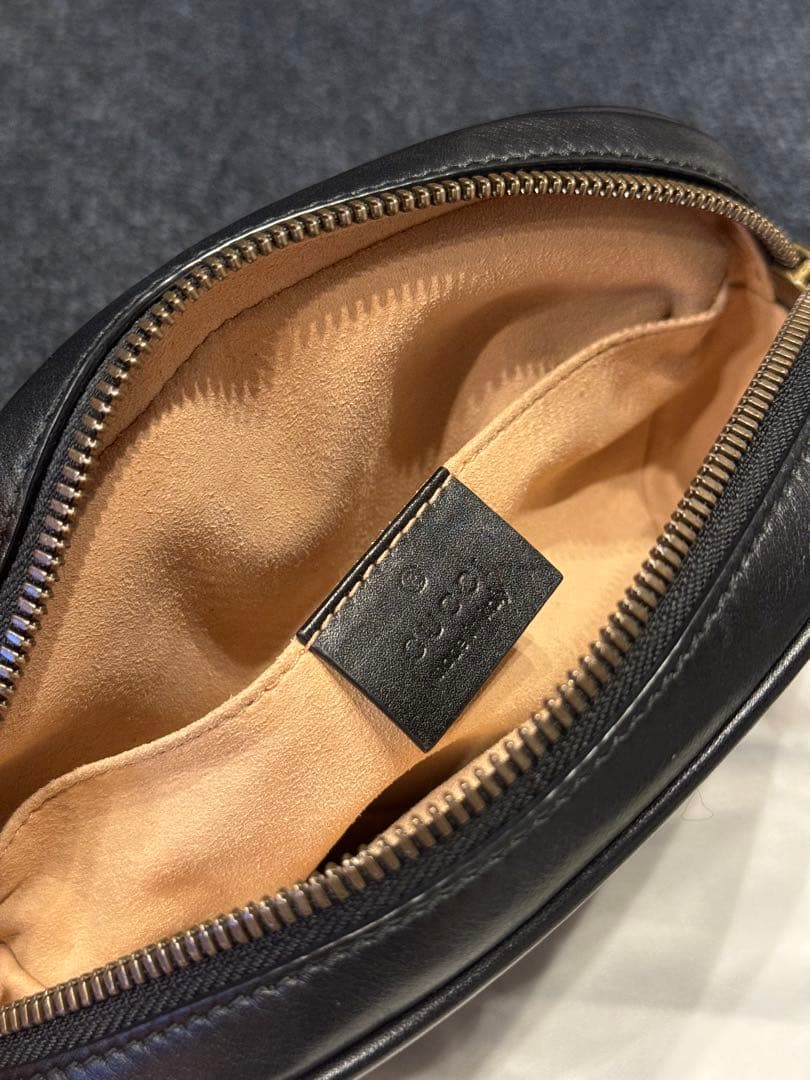 グッチ　GGマーモント　レザー　ウエストポーチ　ボディバッグ　ブラック最終価格