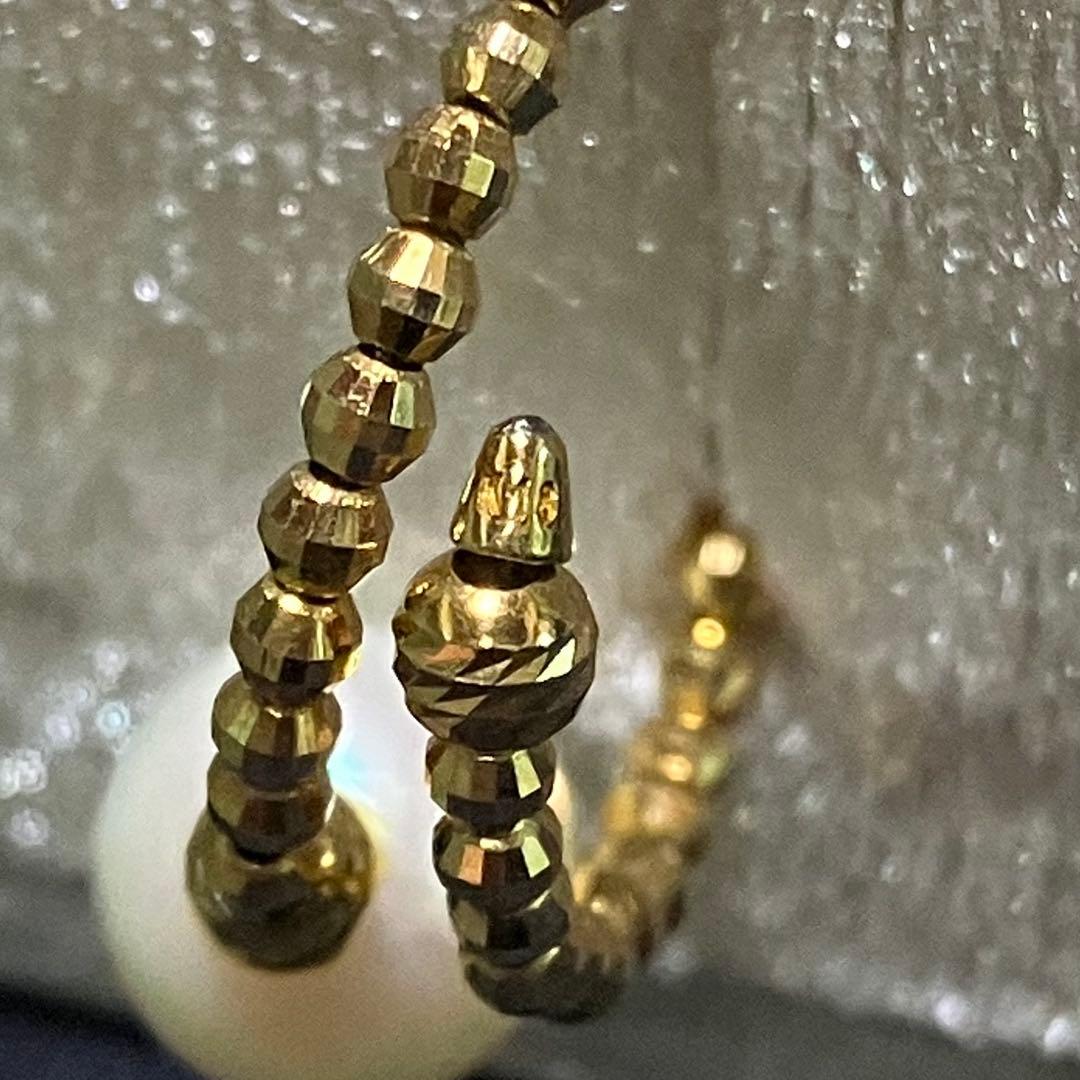 .*.様 指輪 パール あこや 本真珠 ミラーカット フリーサイズリング k18