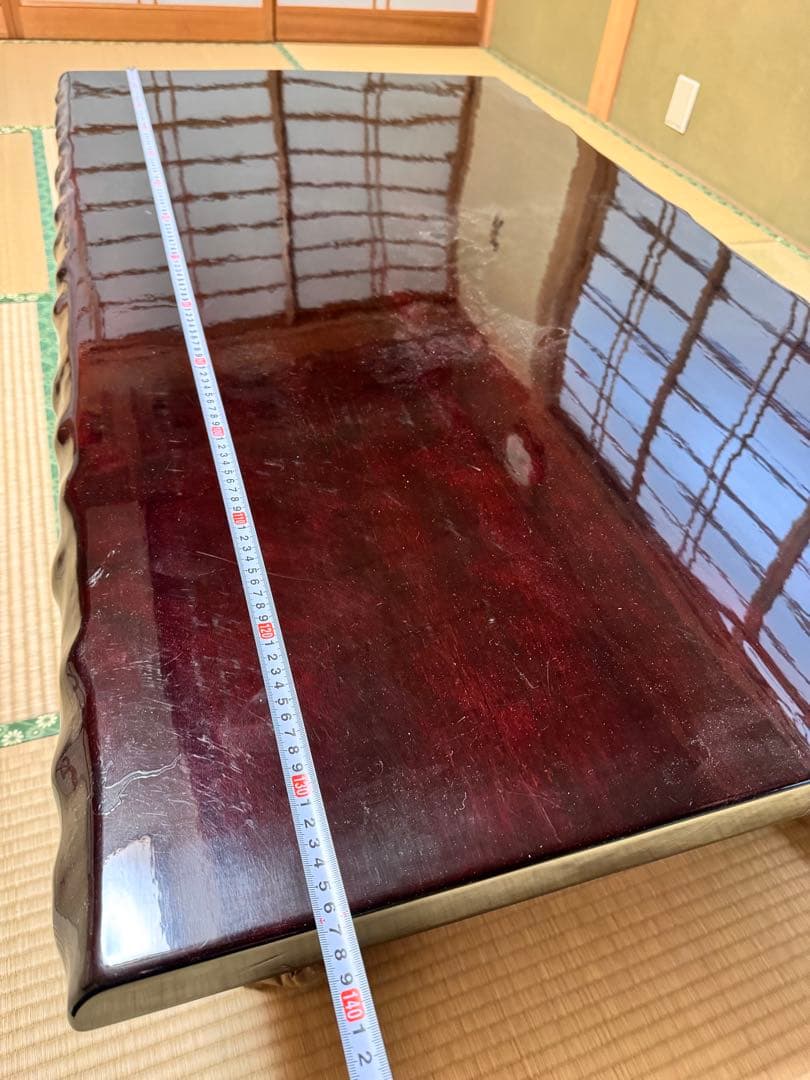 木製座卓 濃い茶色 1350-750-350