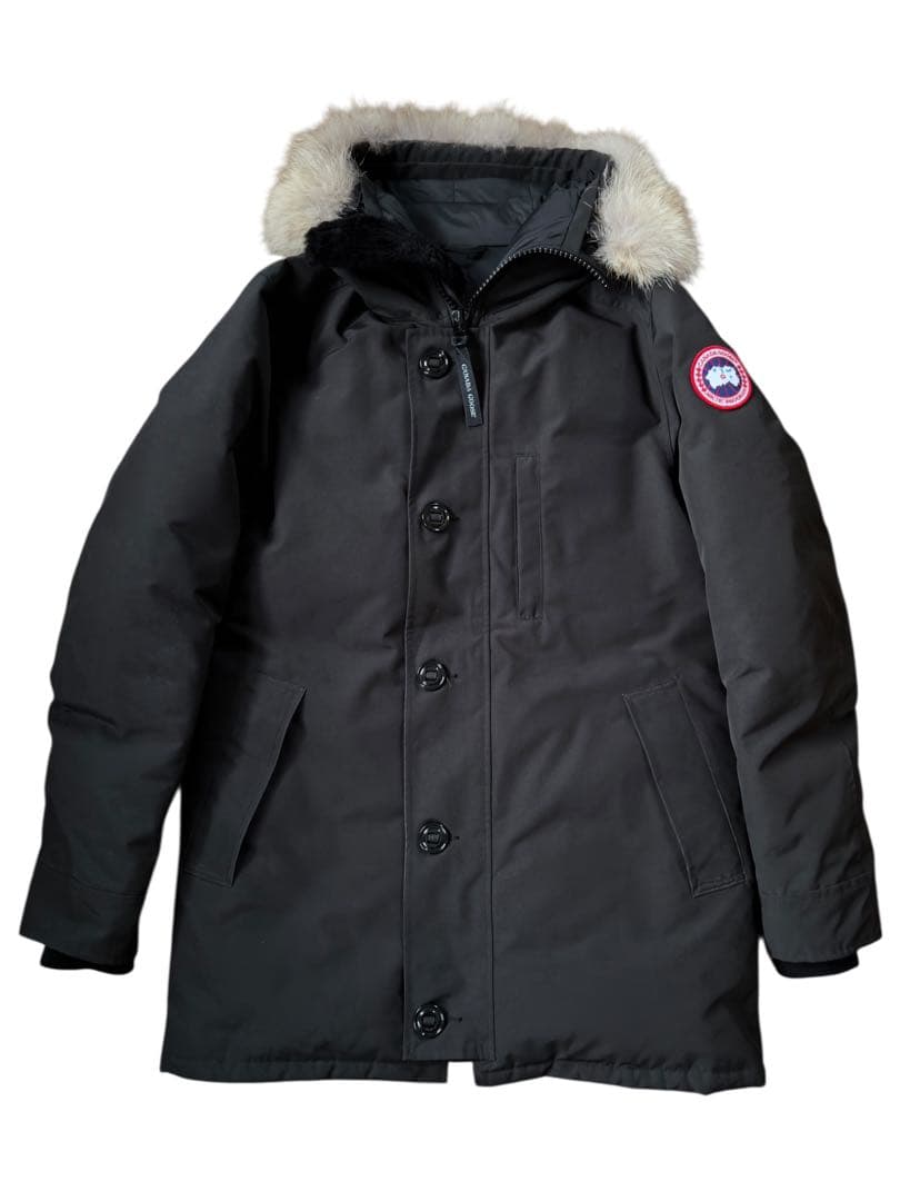 美品 カナダグース ジャスパー パーカー ブラック コヨーテファー L