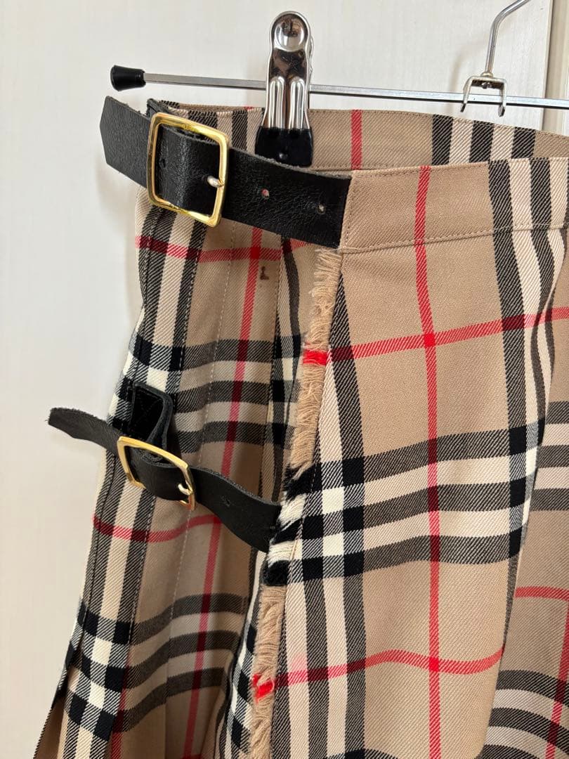 BURBERRY バーバリー 巻きスカート プリーツ膝下