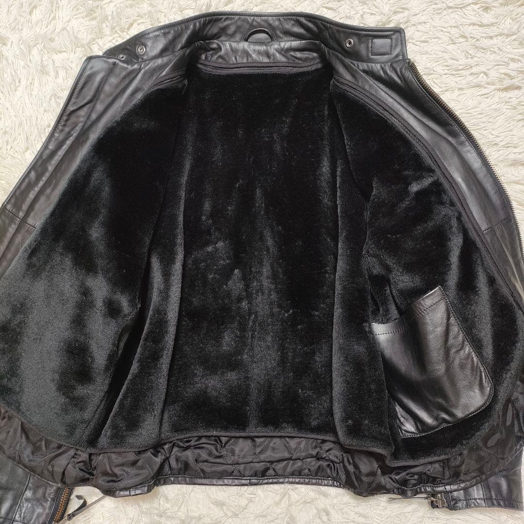 【希少サイズ5L】Haruf　シングルライダースジャケット　ライナー付き　馬革