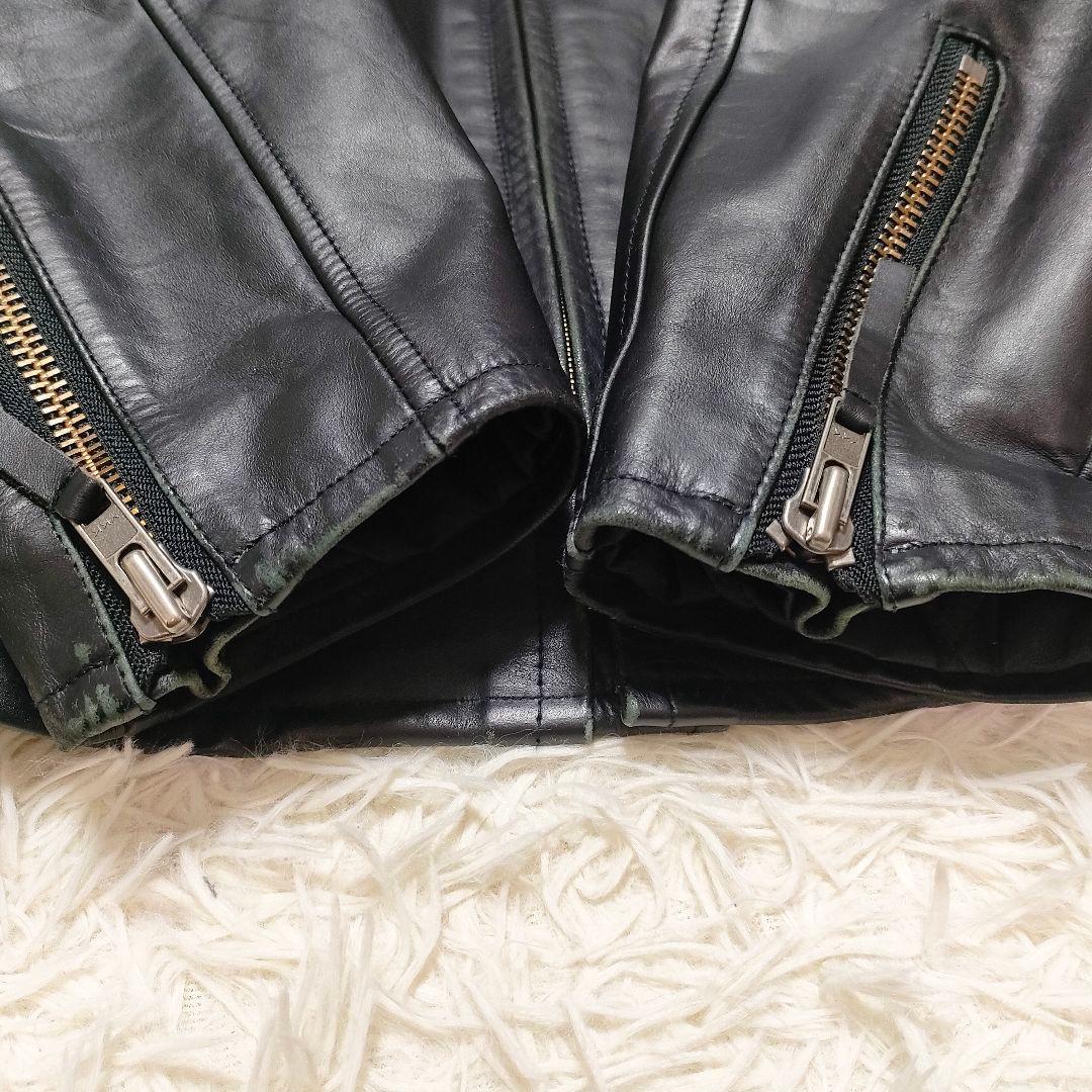 【希少サイズ5L】Haruf　シングルライダースジャケット　ライナー付き　馬革