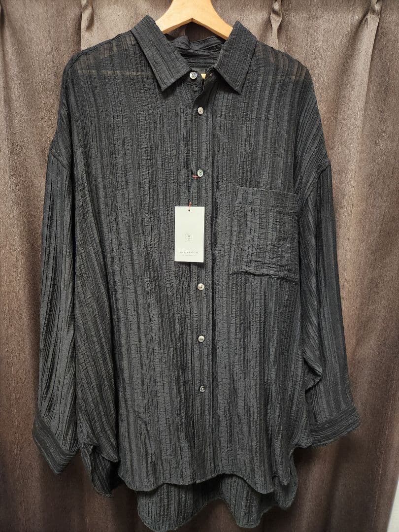 MAISON SPECIAL ストライプ ブラックシャツ L　最終値引き7日まで