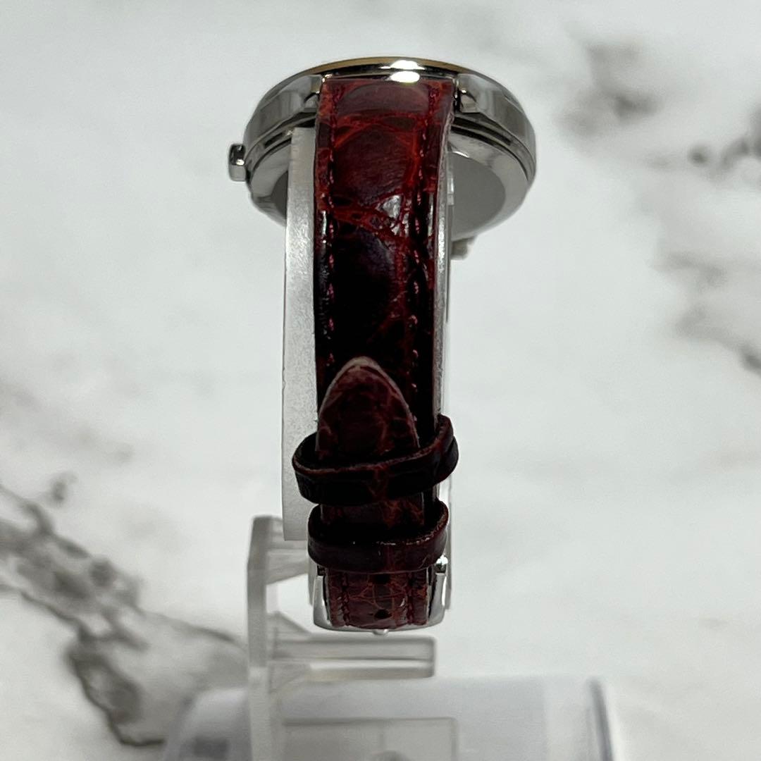 稼働美品 セイコーLk レディース腕時計 1B25-0AH0 レッド ラウンド