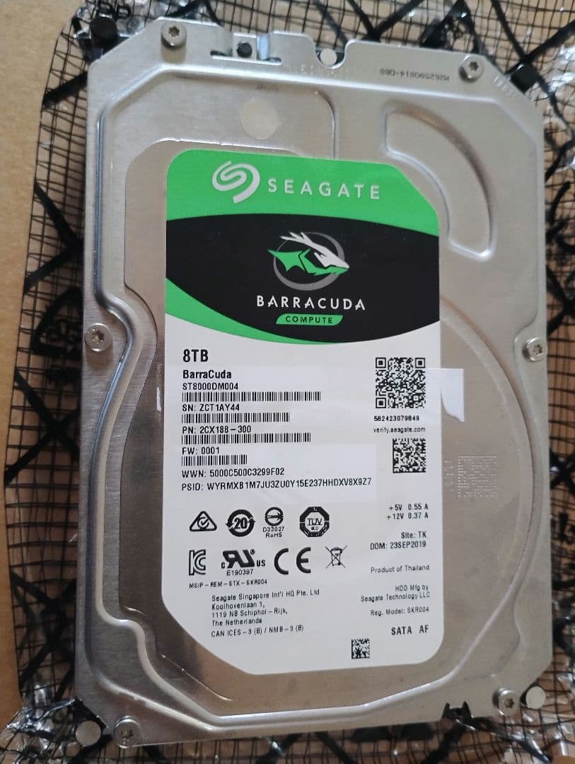【SEAGATE】8TB HDD ST8000DM004 注意表示