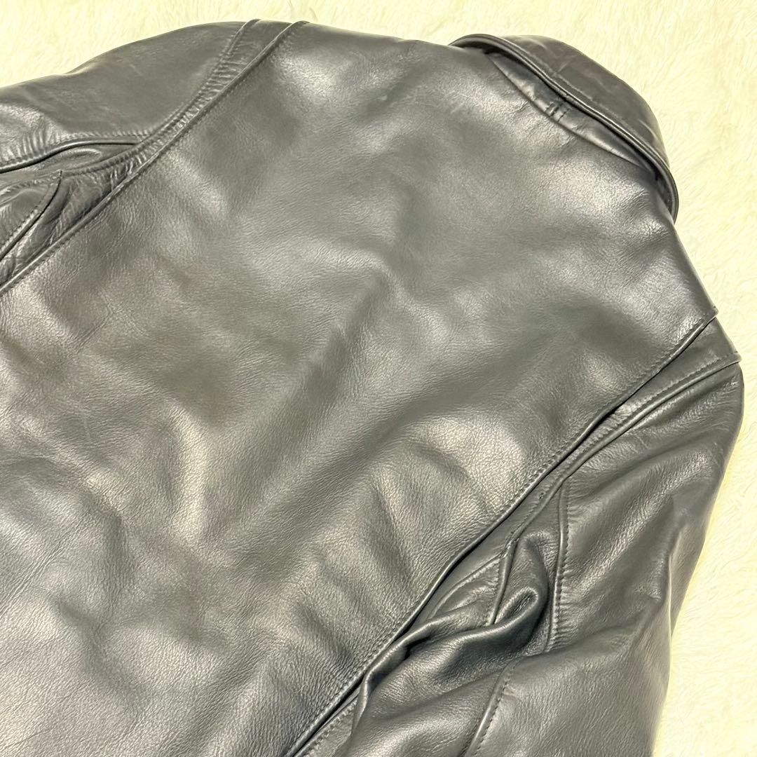 美品 Schott ショット7209 ブラック レザートラッカージャケット 32