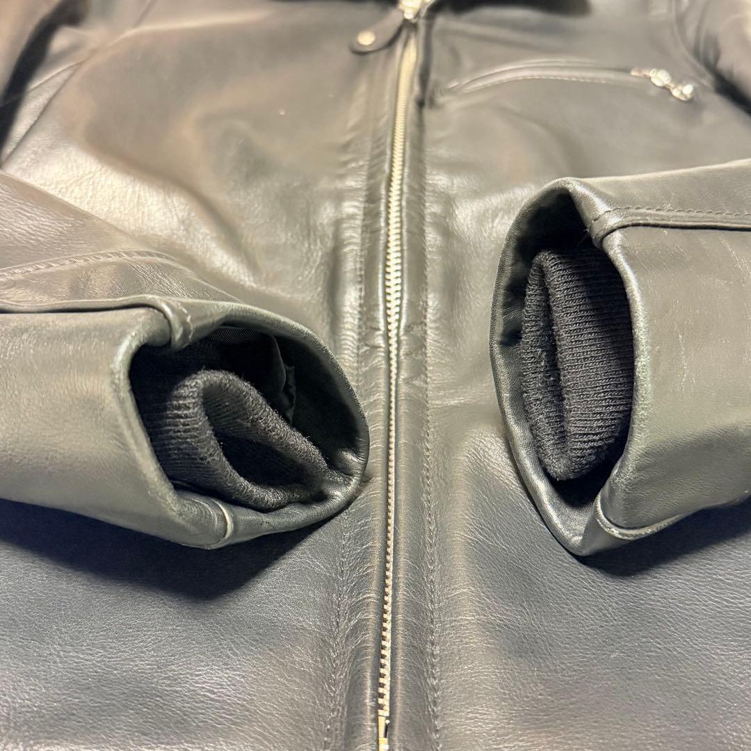 美品 Schott ショット7209 ブラック レザートラッカージャケット 32