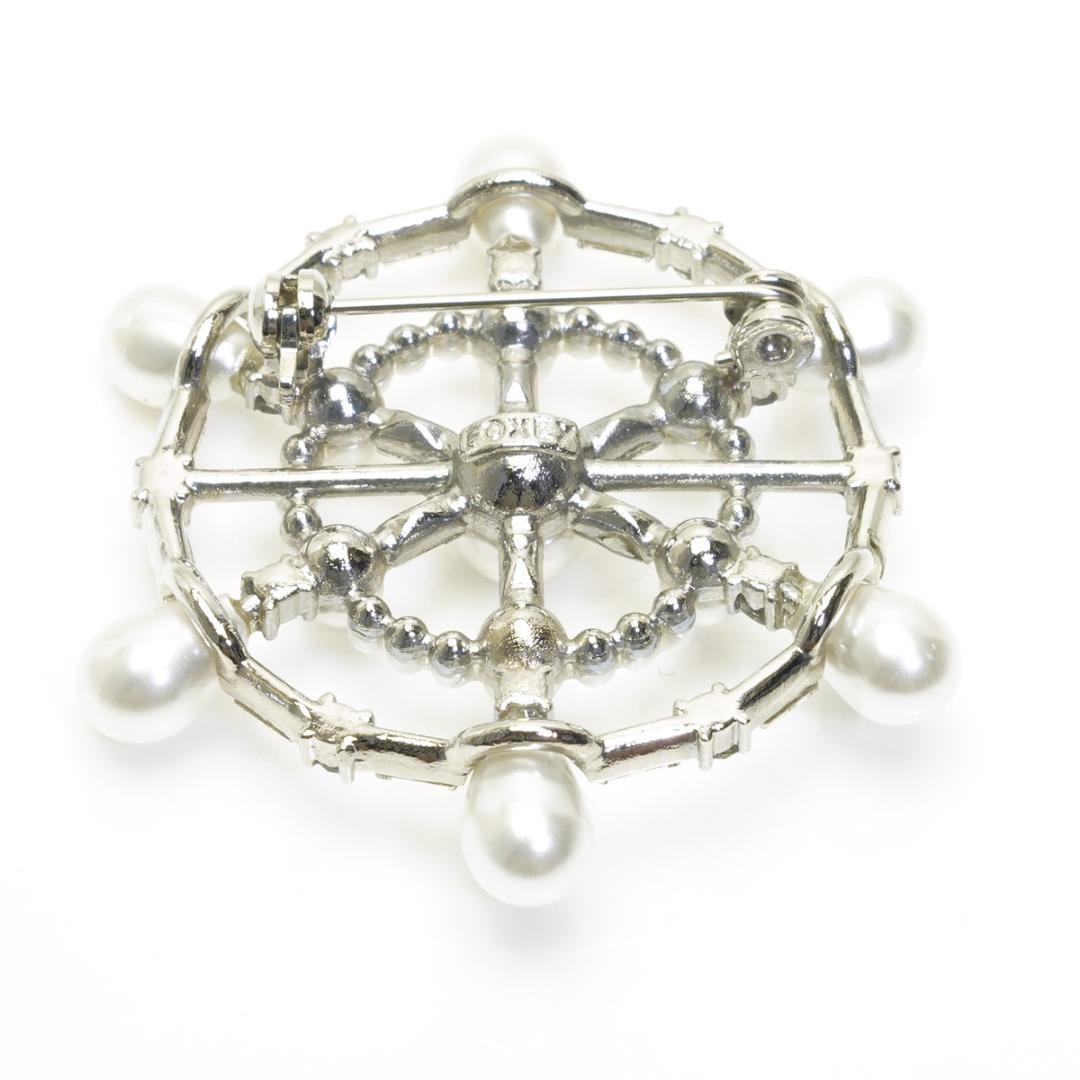 美品 フォクシー FOXEY 44317 Marei 舵輪 ブローチ パール