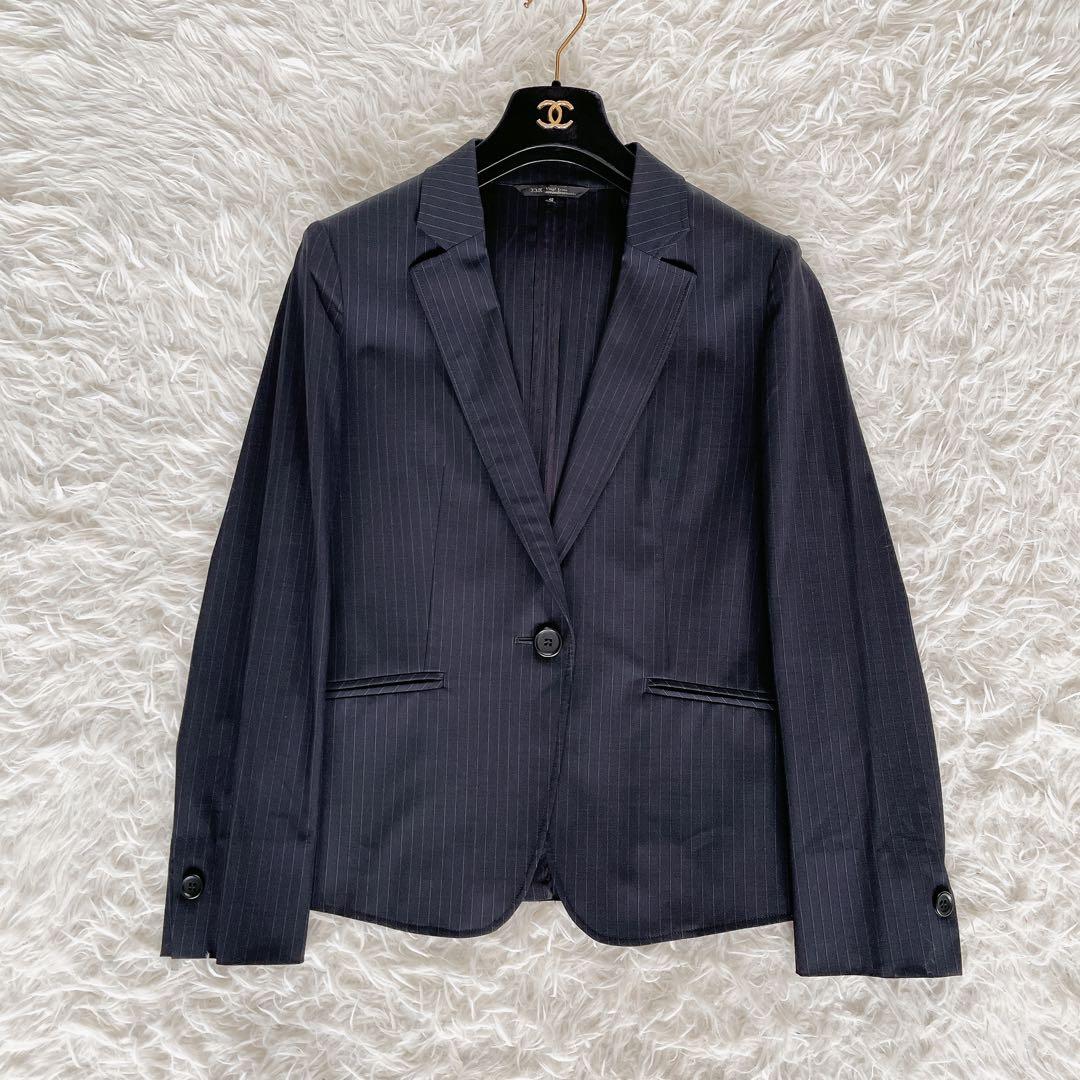 美品✨【23区】テーラードジャケットパンツ セットアップ ネイビーストライプ40