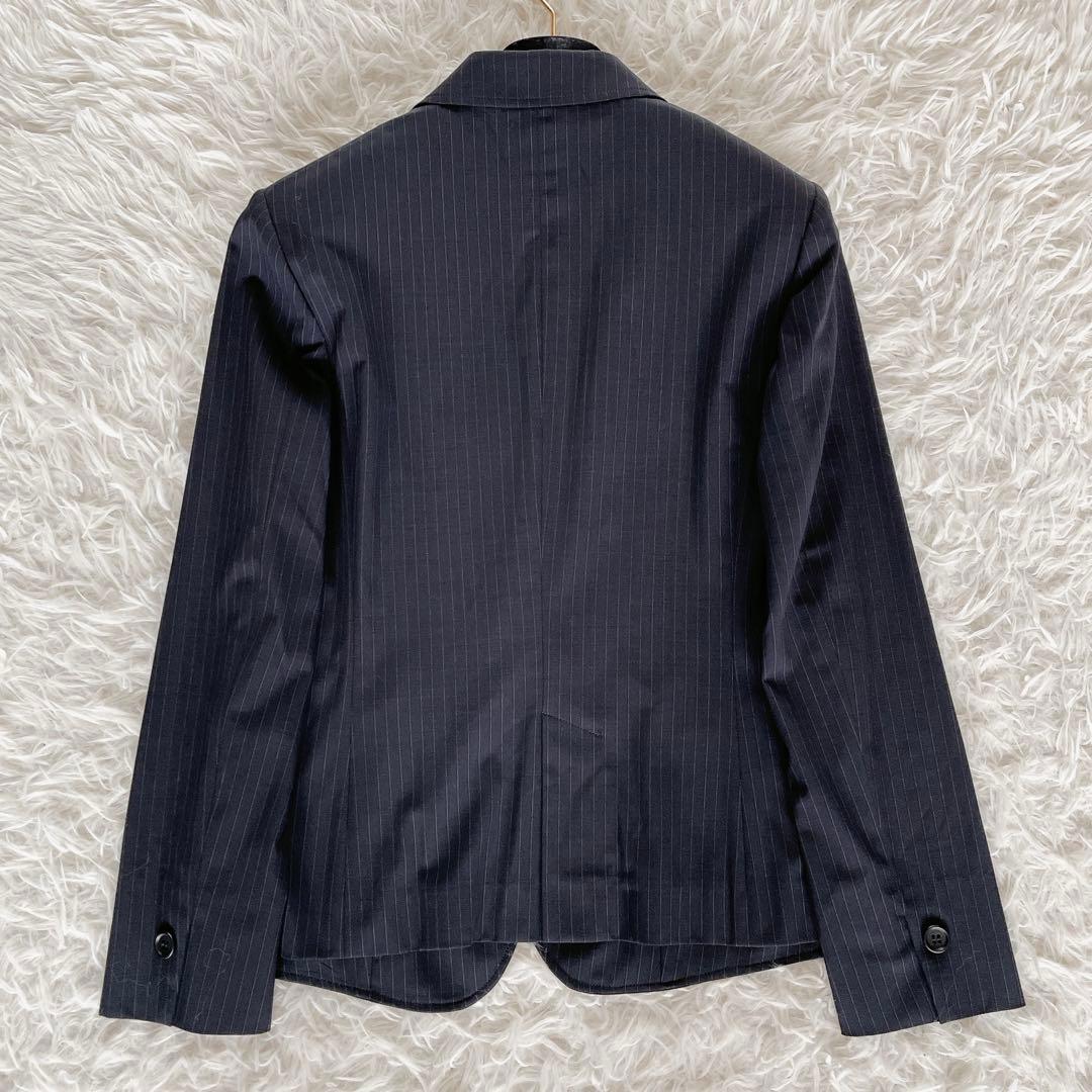 美品✨【23区】テーラードジャケットパンツ セットアップ ネイビーストライプ40