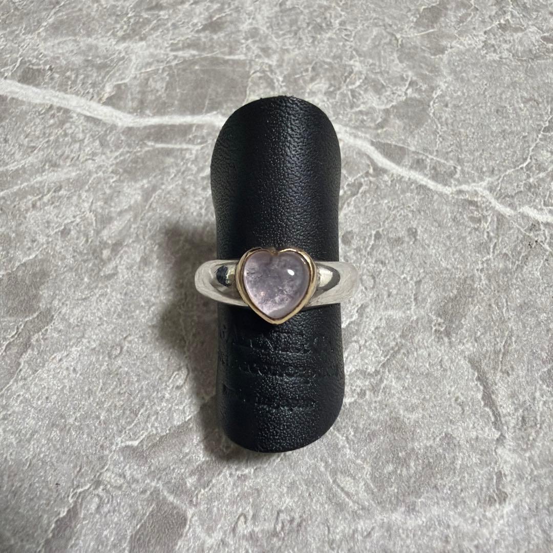 ヴィンテージ STAR JEWELRY ハートリング K14 SV925 ピンク