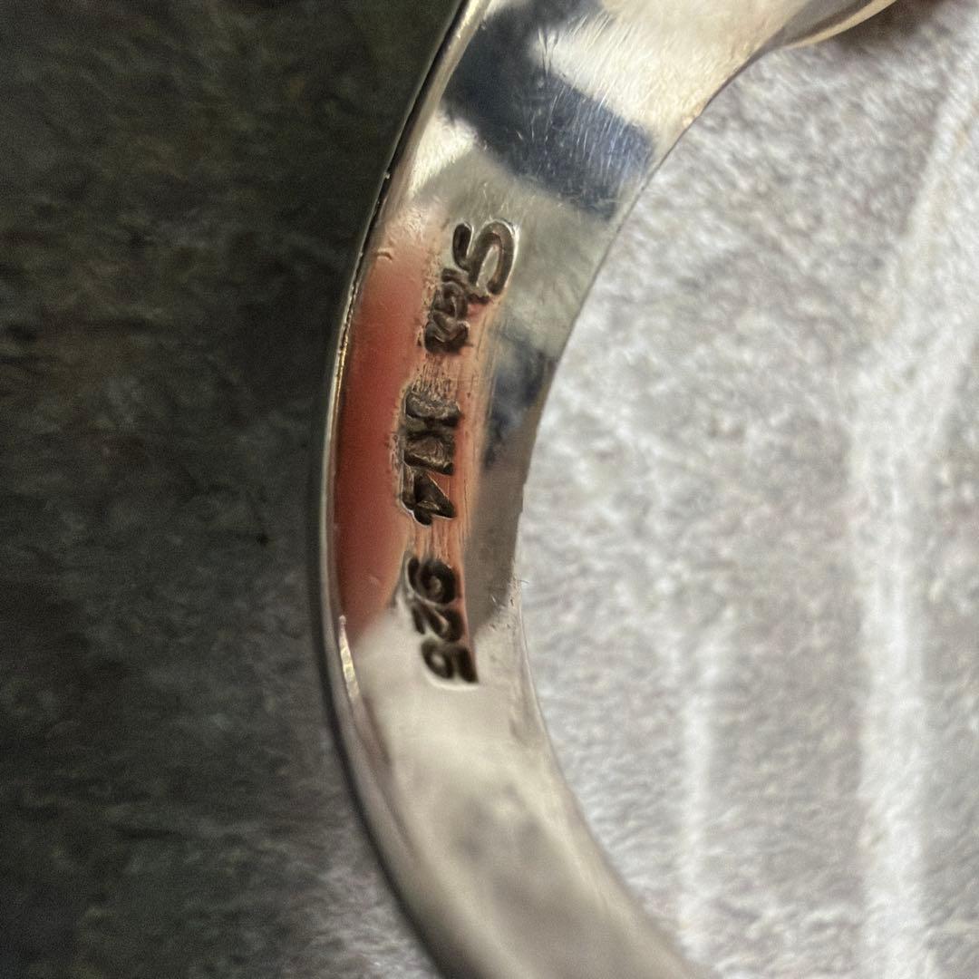 ヴィンテージ STAR JEWELRY ハートリング K14 SV925 ピンク