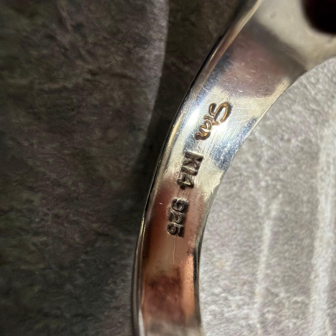 ヴィンテージ STAR JEWELRY ハートリング K14 SV925 ピンク