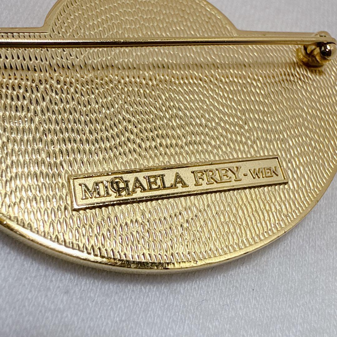 MICHAELA FREY ミカエラフレイ ゴールドカラー ブルー ブローチ
