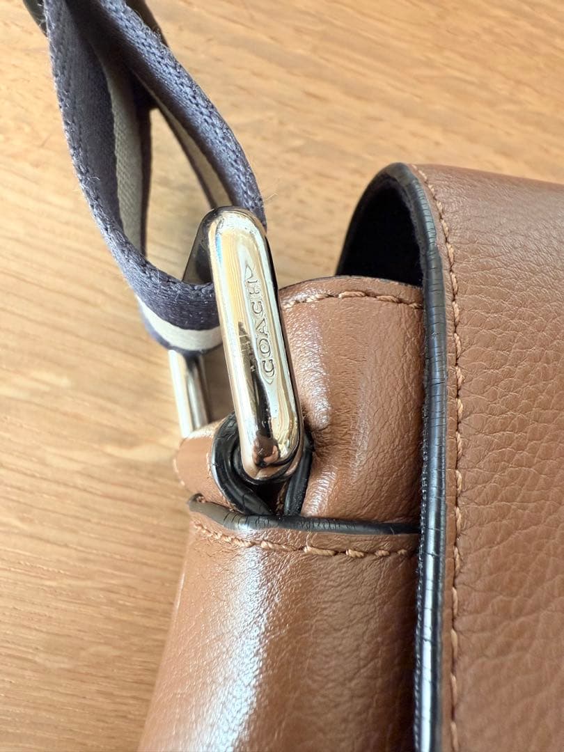 COACH コーチ ショルダーバッグ レザー ブラウン メッセンジャー 大容量