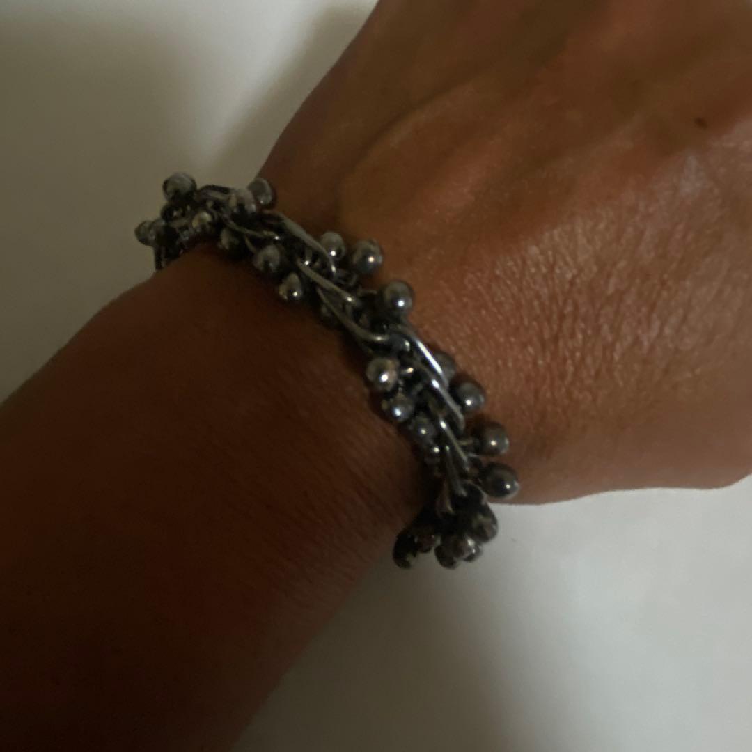 US輸入 メキシコ ヴィンテージ DNA 燻銀 ブレスレット シルバー925