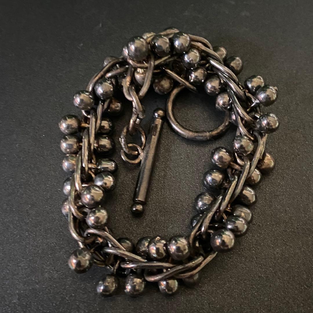 US輸入 メキシコ ヴィンテージ DNA 燻銀 ブレスレット シルバー925