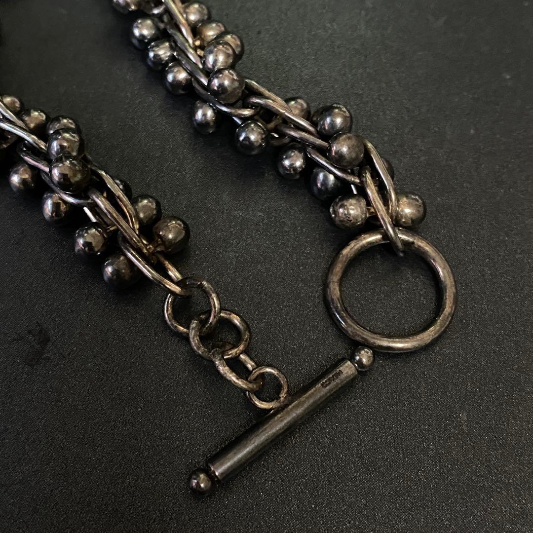 US輸入 メキシコ ヴィンテージ DNA 燻銀 ブレスレット シルバー925