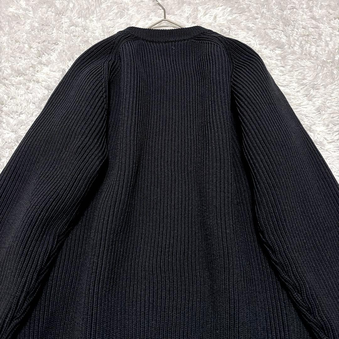 美品✨レインメーカー ドライバーズニット リブ編みニット ジップアップ 黒 46