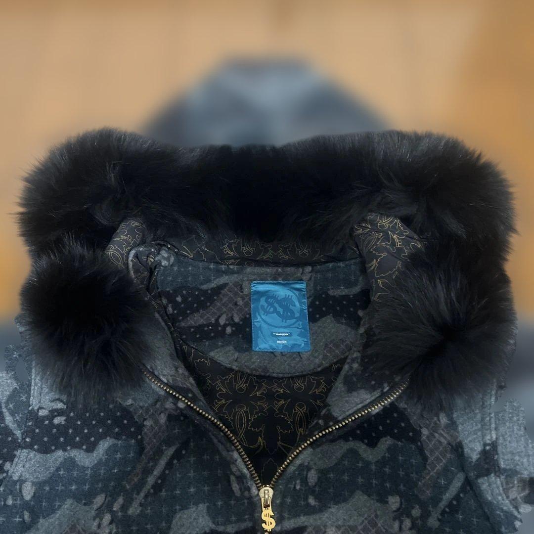 ☆SWAGGER☆ 希少/ファーブルゾン/カモフラ/迷彩/総柄/M