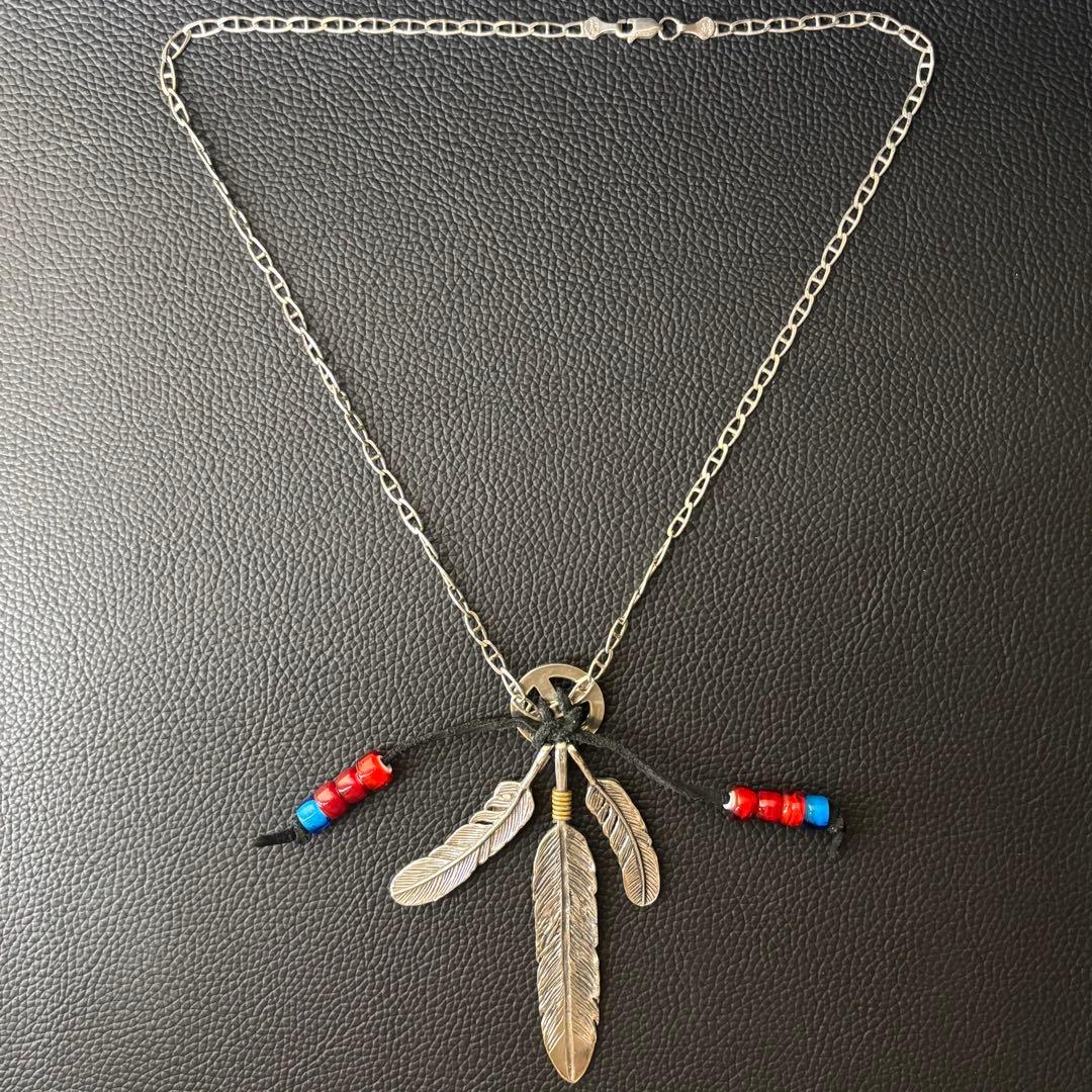 MEXICO シルバー925 3連フェザーネックレス　ヴィンテージ