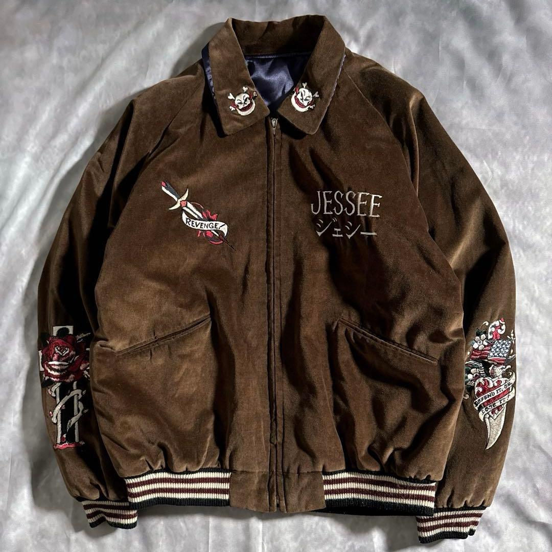 極美品　テーラー東洋 別珍 リバーシブル スカジャン スカル 沖縄 USMC