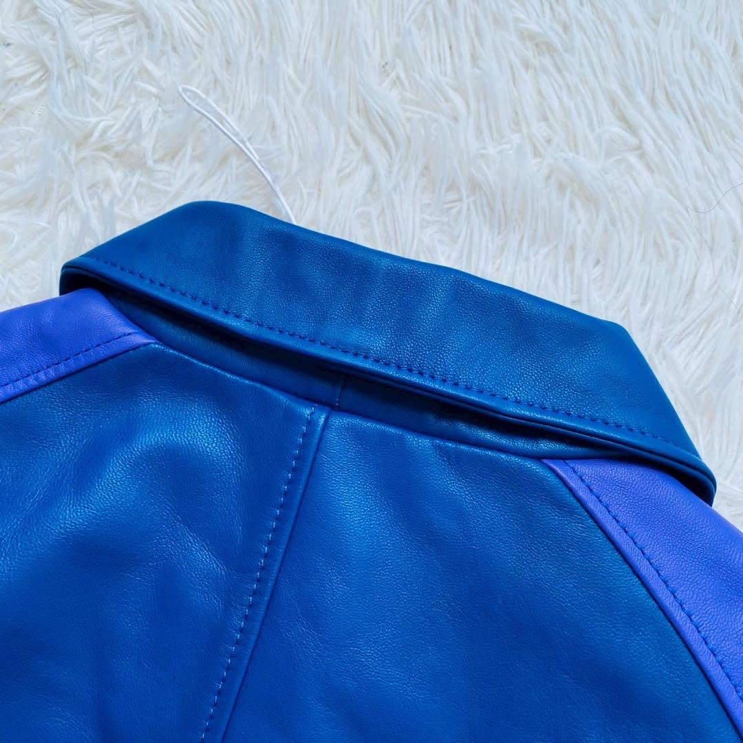 ユークス●未使用級/希少カラー●高級イタリア製ラムレザー バイカージャケット L