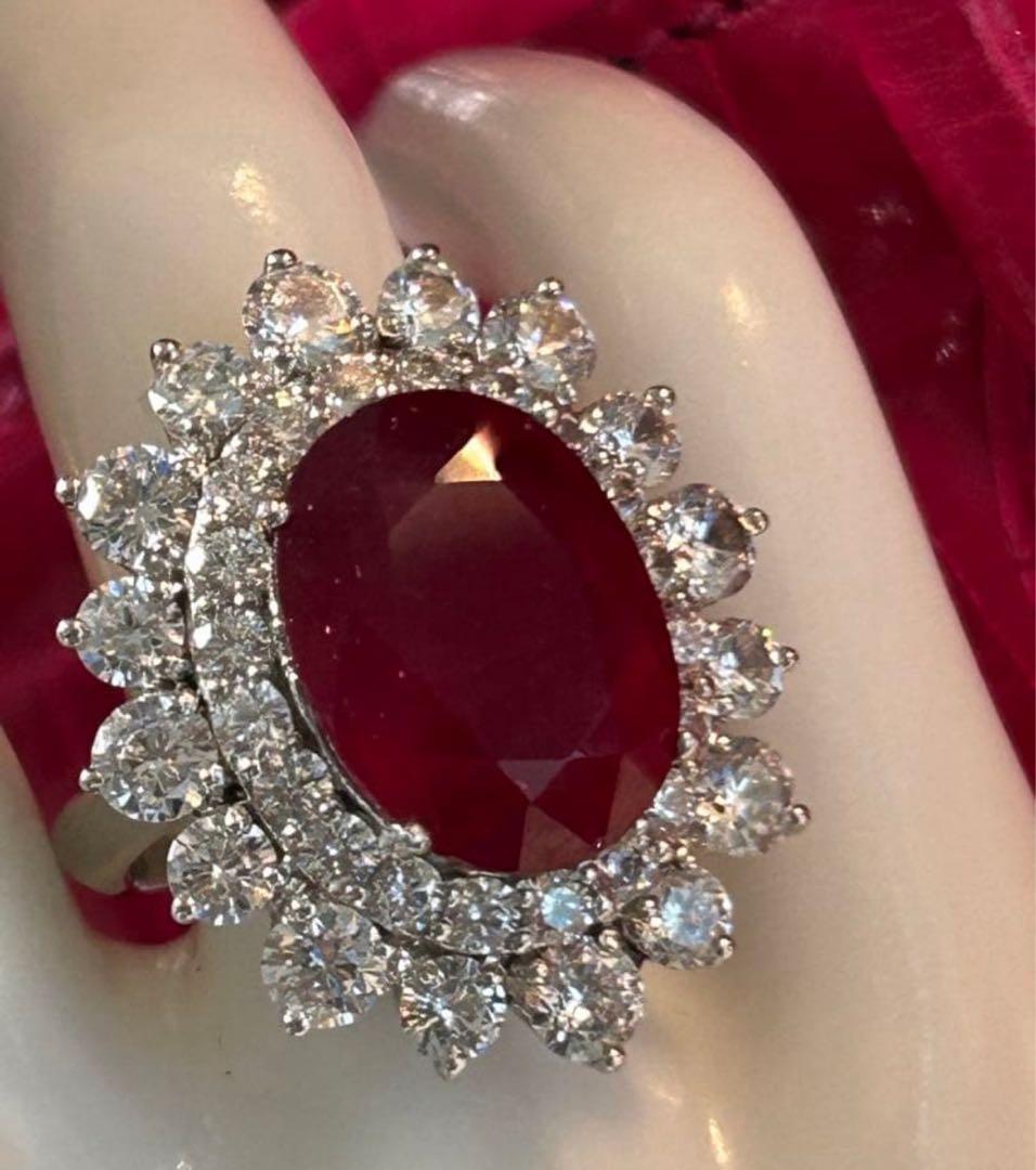 の*こ様 華やか！天然石ルビーカボションリング13号