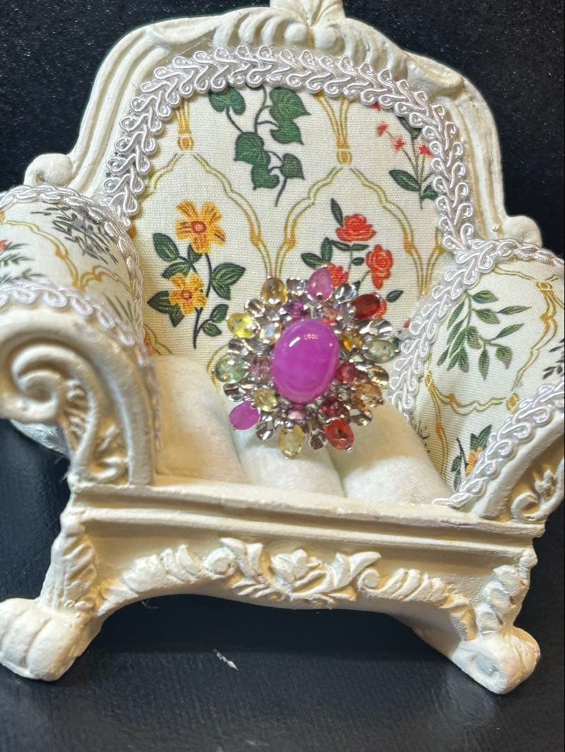 の*こ様 華やか！天然石ルビーカボションリング13号