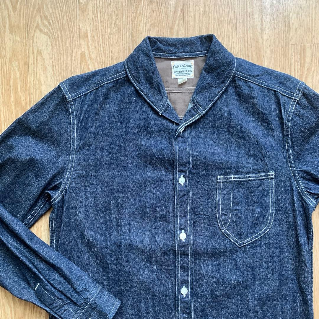 【新品】PHERROW'S フェローズ ショールカラーデニムシャツ L