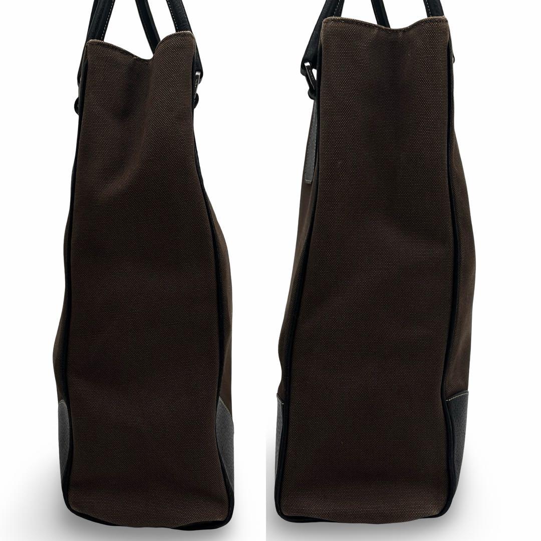 美品】 PRADA　プラダ　トートバッグ　三角ロゴ　キャンバス　革　A4収納