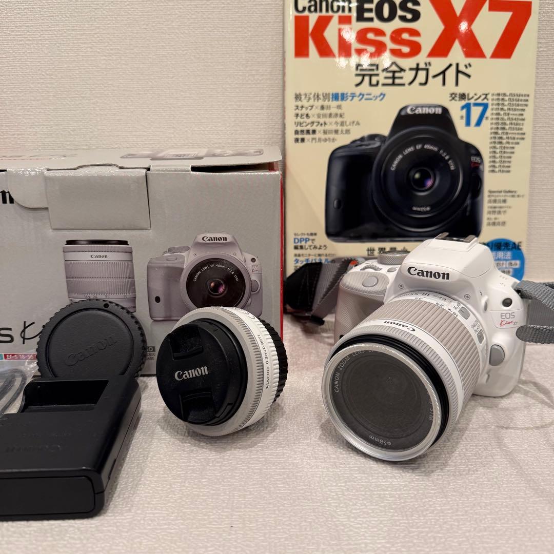 【一眼レフカメラ】CanonEOSKissX7ホワイト 40mm 18-55mm