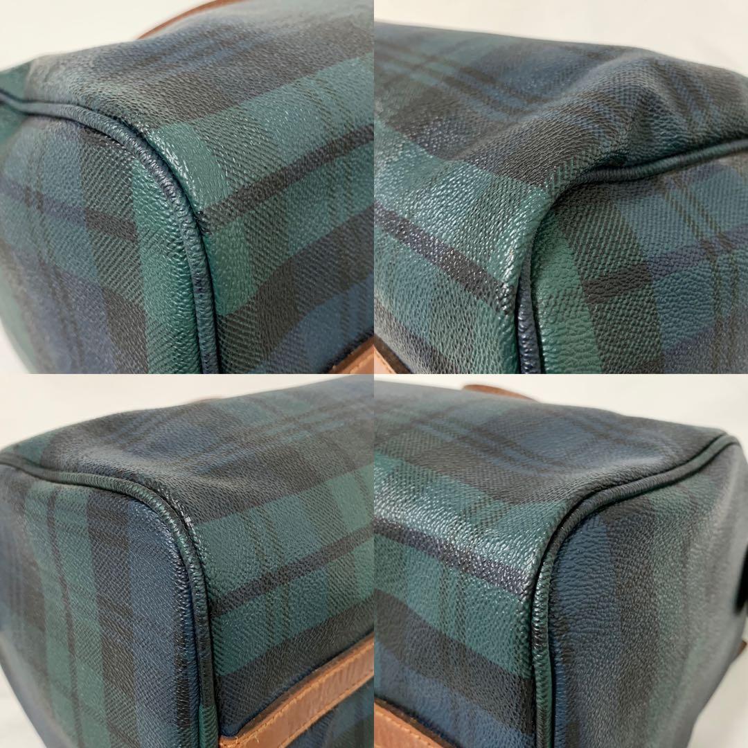 美品✨ ポロラルフローレン　ミニボストンバッグ　タータンチェック　グリーン