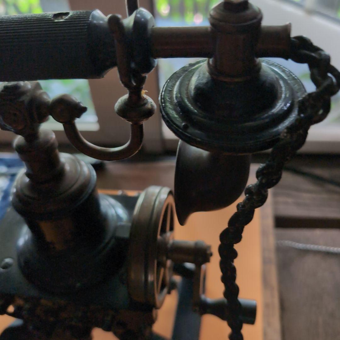 希少品 アンティーク電話 金属製 ハンドセット付き