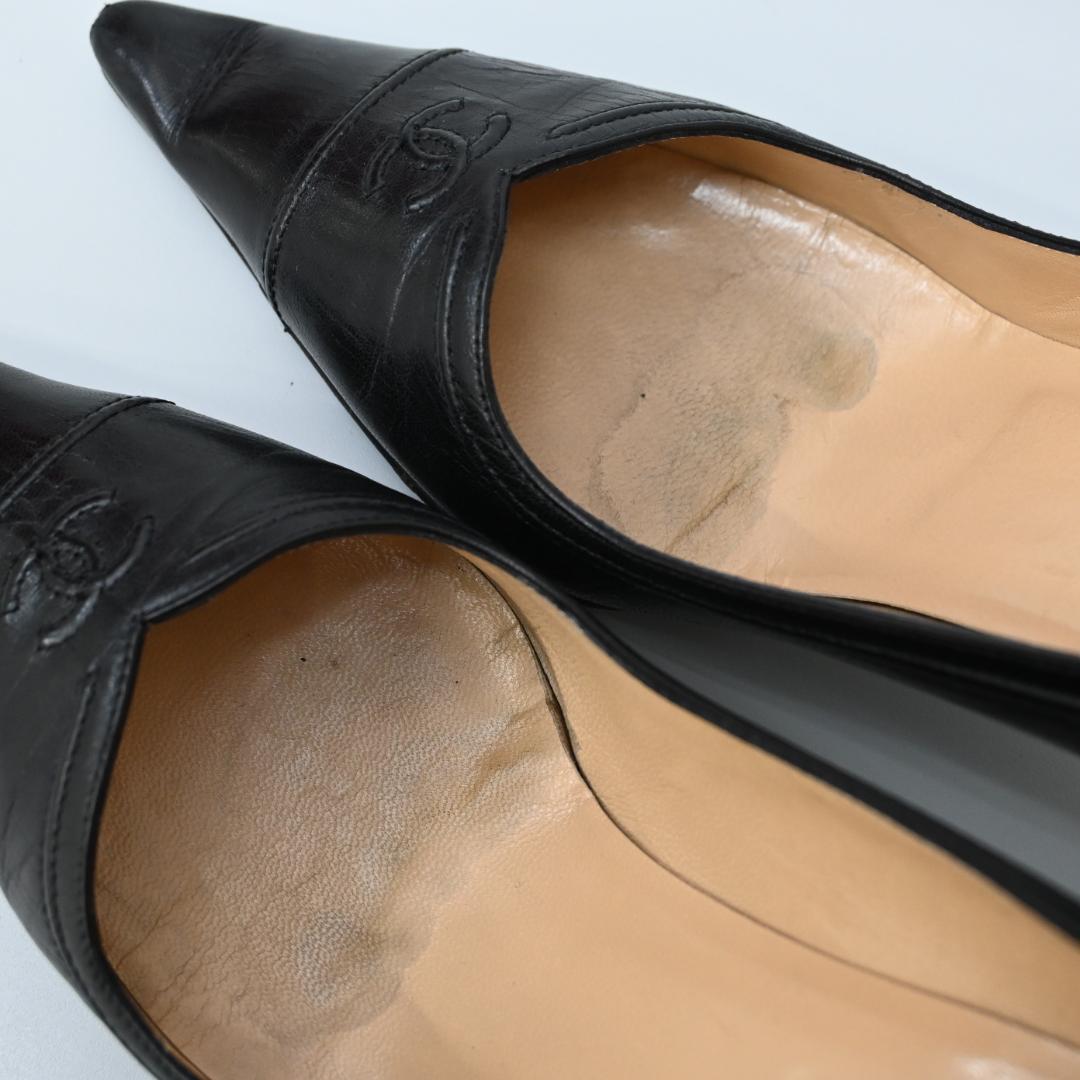 ■ 47935★年 CHANEL シャネル パンプス ココマーク レザー