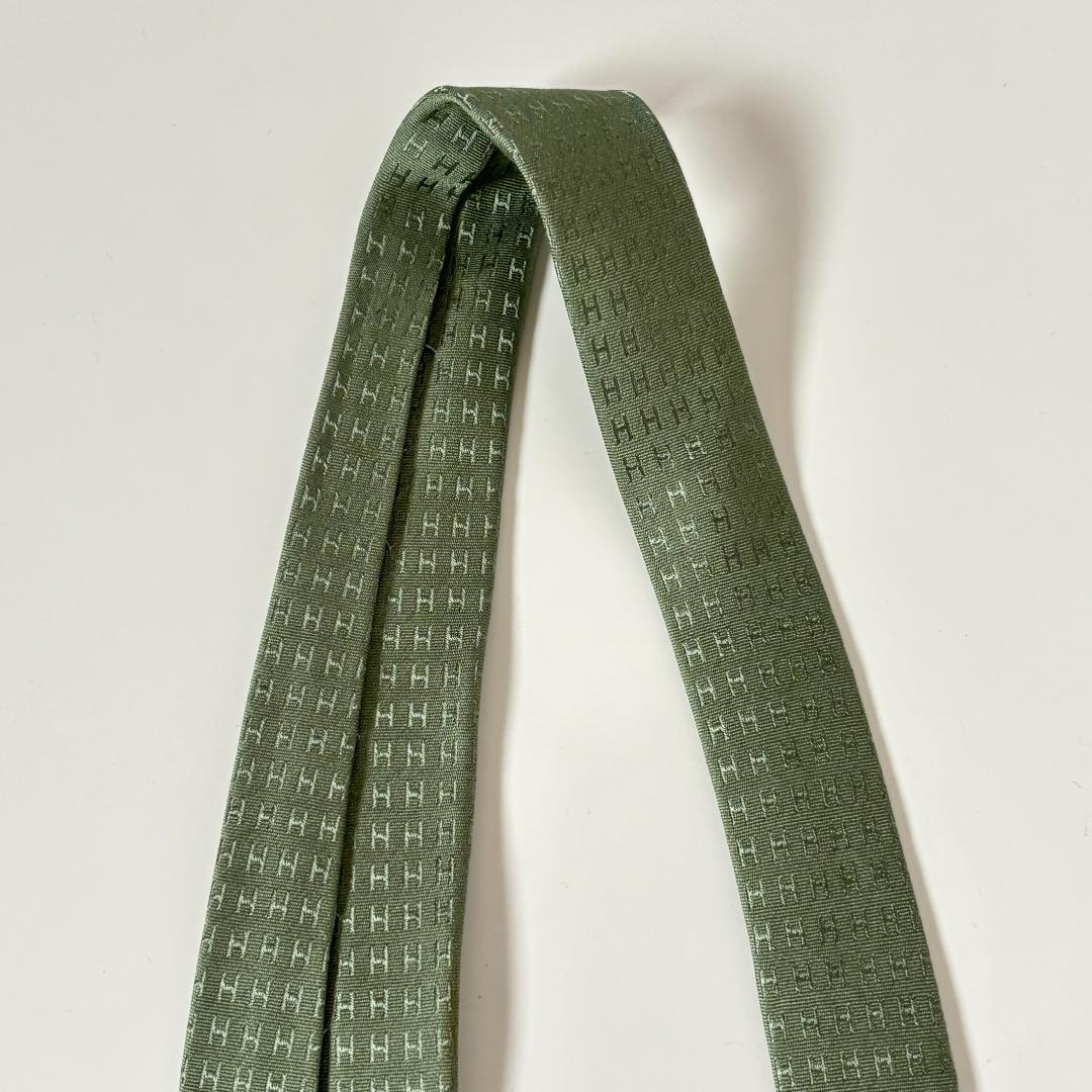 [エルメス]【超人気・美品】エルメス/ネクタイ/ファソネH柄/シルク