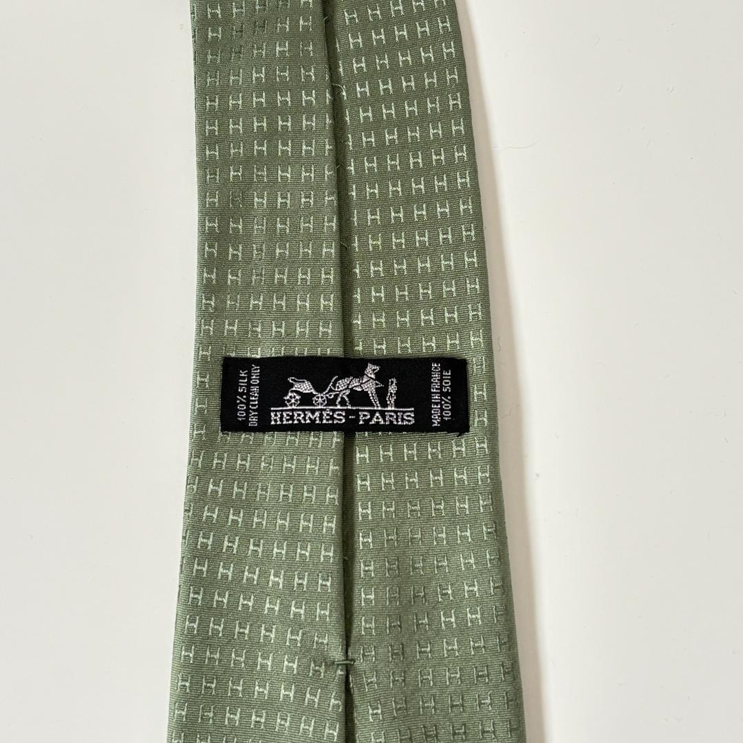 [エルメス]【超人気・美品】エルメス/ネクタイ/ファソネH柄/シルク