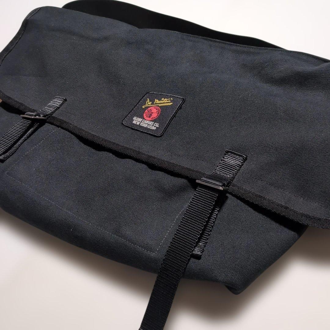 De Martini 3602 ブラック キャンバスメッセンジャーバッグ