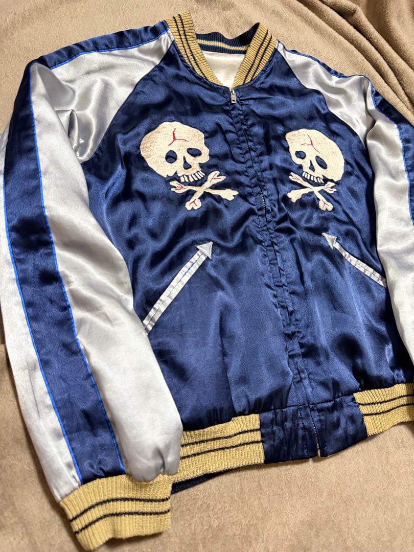 ２面用 テーラー東洋 スカル 龍 日本限定版 スカジャン vintage サテン
