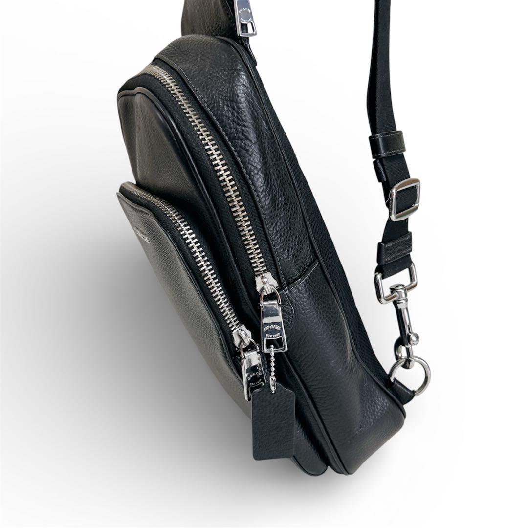 COACH コーチ イーサン パック ボディバッグ ロゴ クロスボディ シボ革