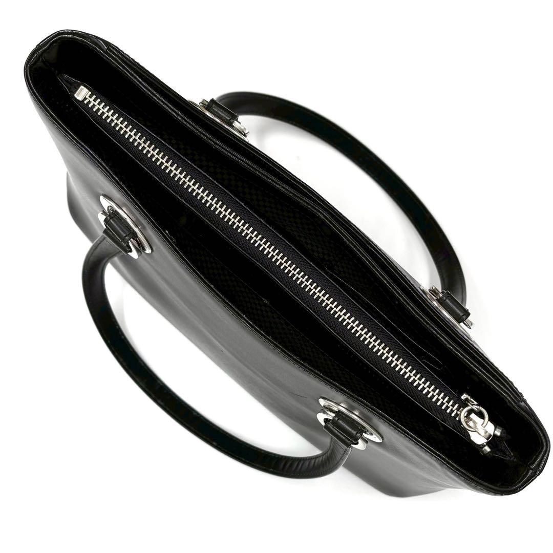 【美品】 WAKO ワコウ ハンドバッグ ブラック ハンドバッグ ロゴ