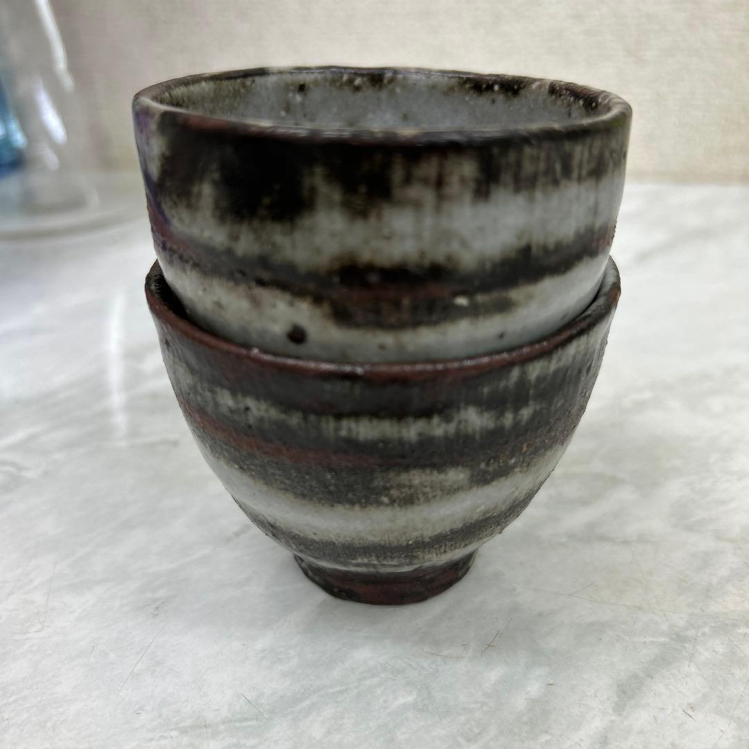 【新品・未使用】　♡ 小野哲平さん　鉄化粧湯呑み　2個