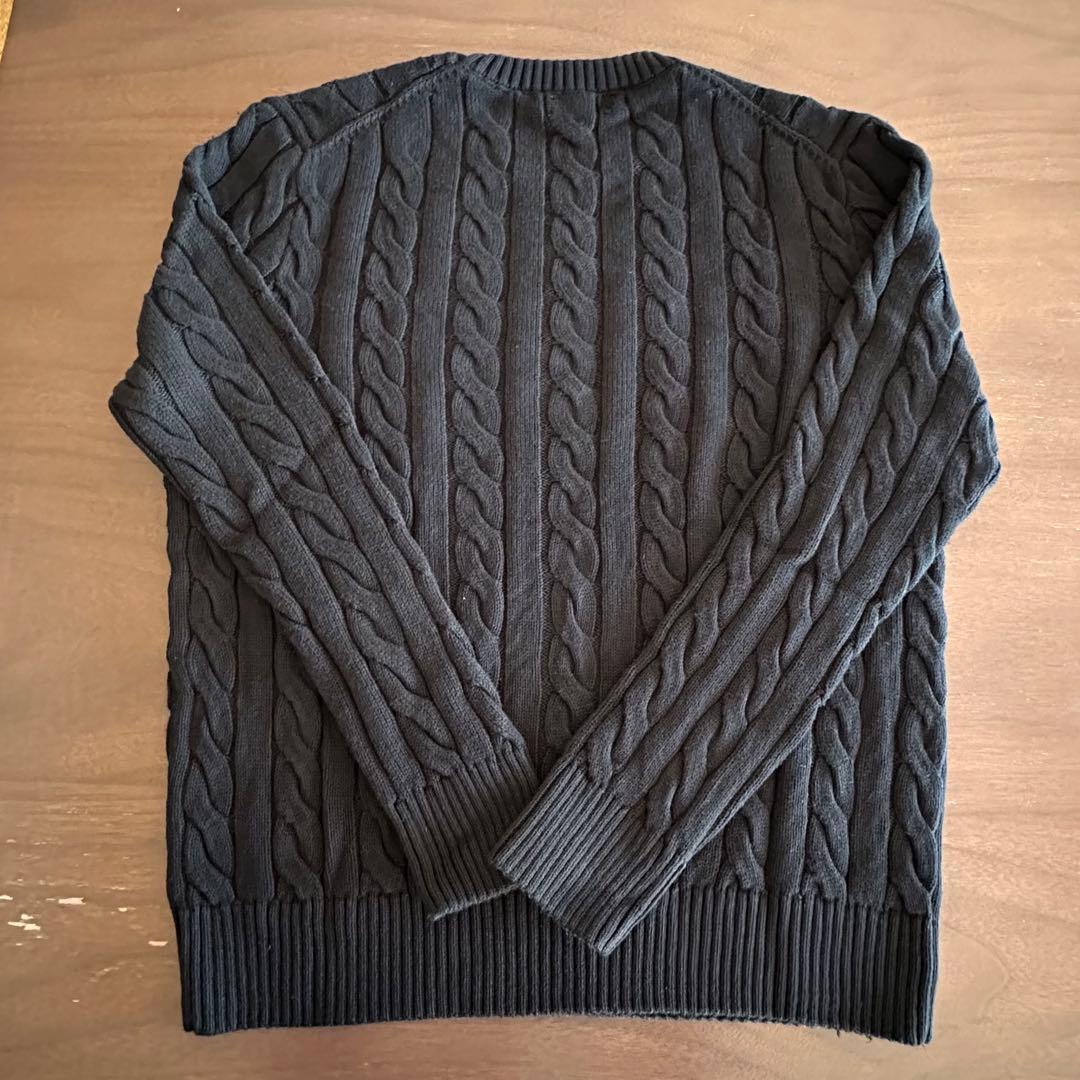 黒S【新品タグ付】POLO ラルフローレン コットン ケーブル セーターメンズ